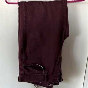 Banana Republic Maroon Traveler Jean Athletic Tapered Fit